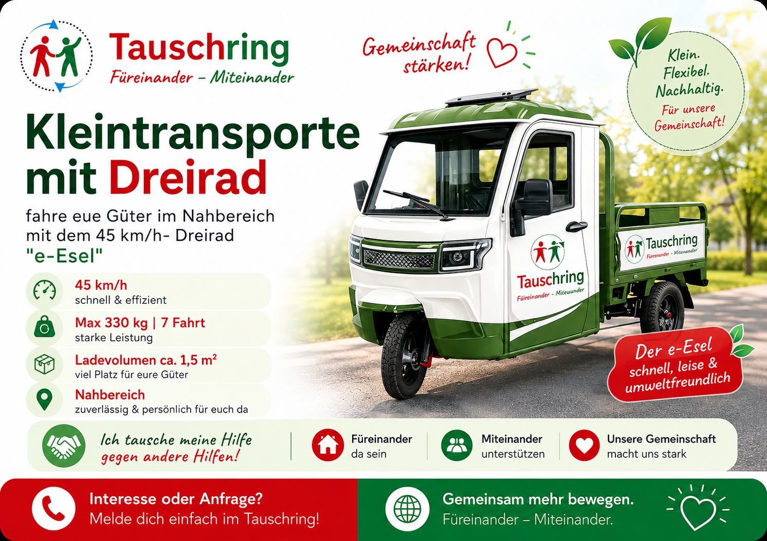 Kleintransporte mit Dreirad